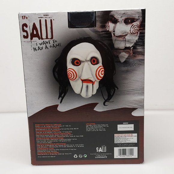 SAW BILLY JIGSAW WANT TO PLAY A GAME DELUXE FULL OVERHEAD MASK HALLOWEEN HORROR - Picture 3 of 10